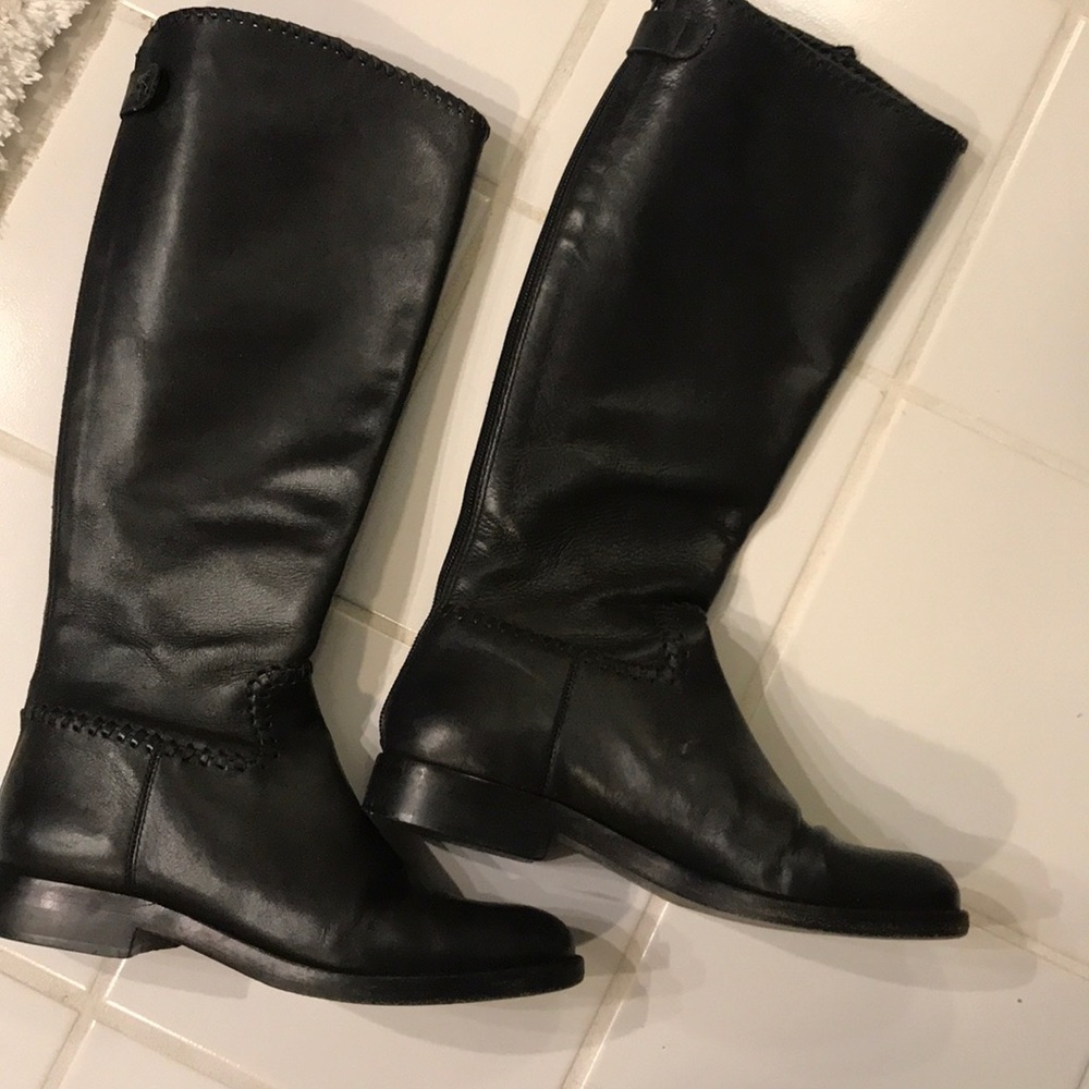 Jack Rogers black leather riding boots sz 6